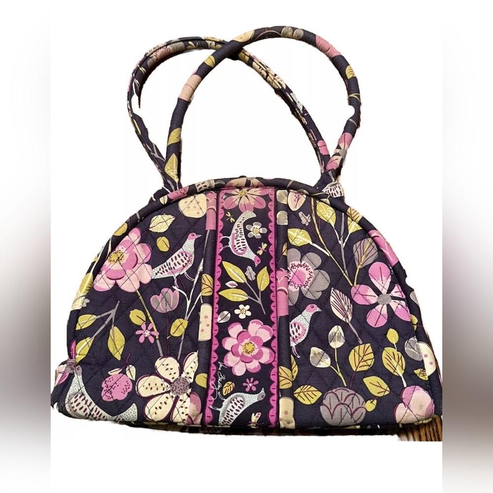 Vera Bradley Blue Eloise Kisslock Dome Shoulder Bag in Floral Nightingale Print